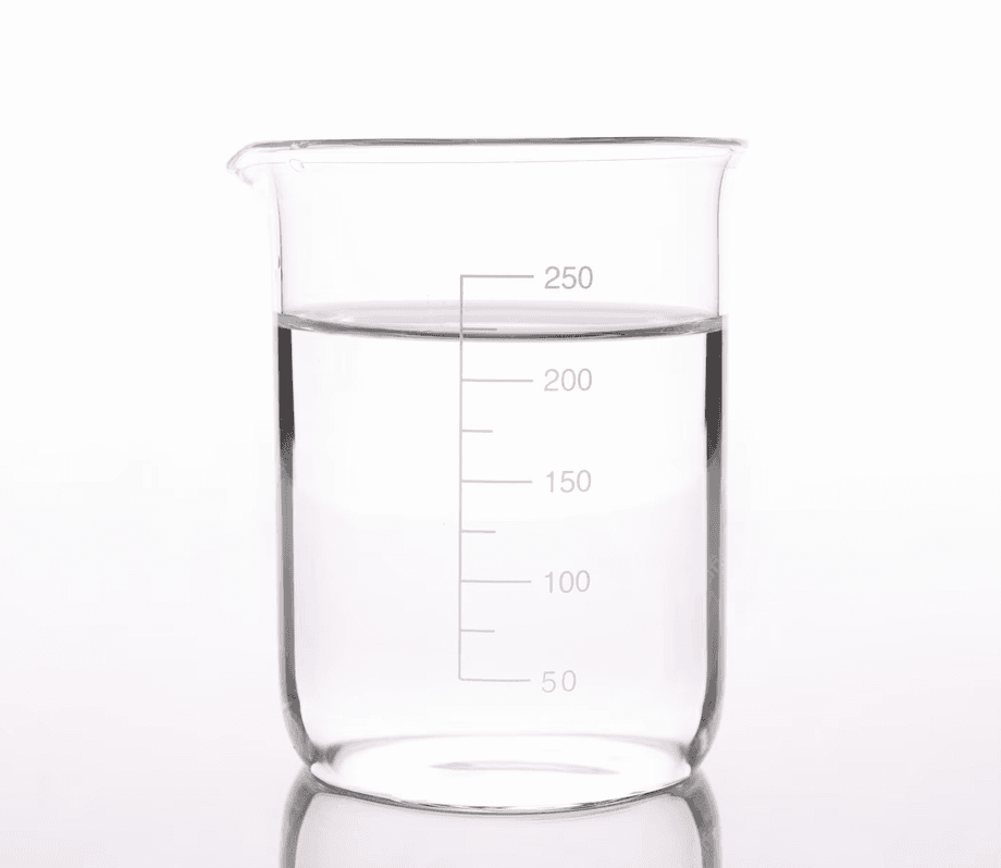 A beaker of clear distilled water