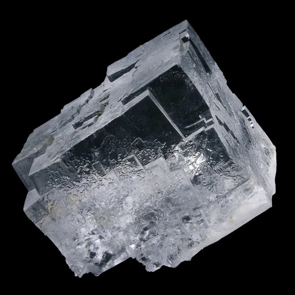 A clear crystal of halite rock salt